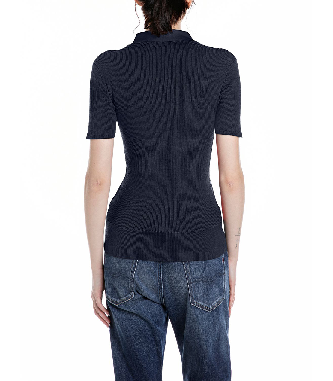 スリムフィット ボーダーポロニット 詳細画像 ストーンブルー 2